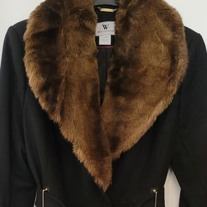 Worthington black wool blend trench coat XL